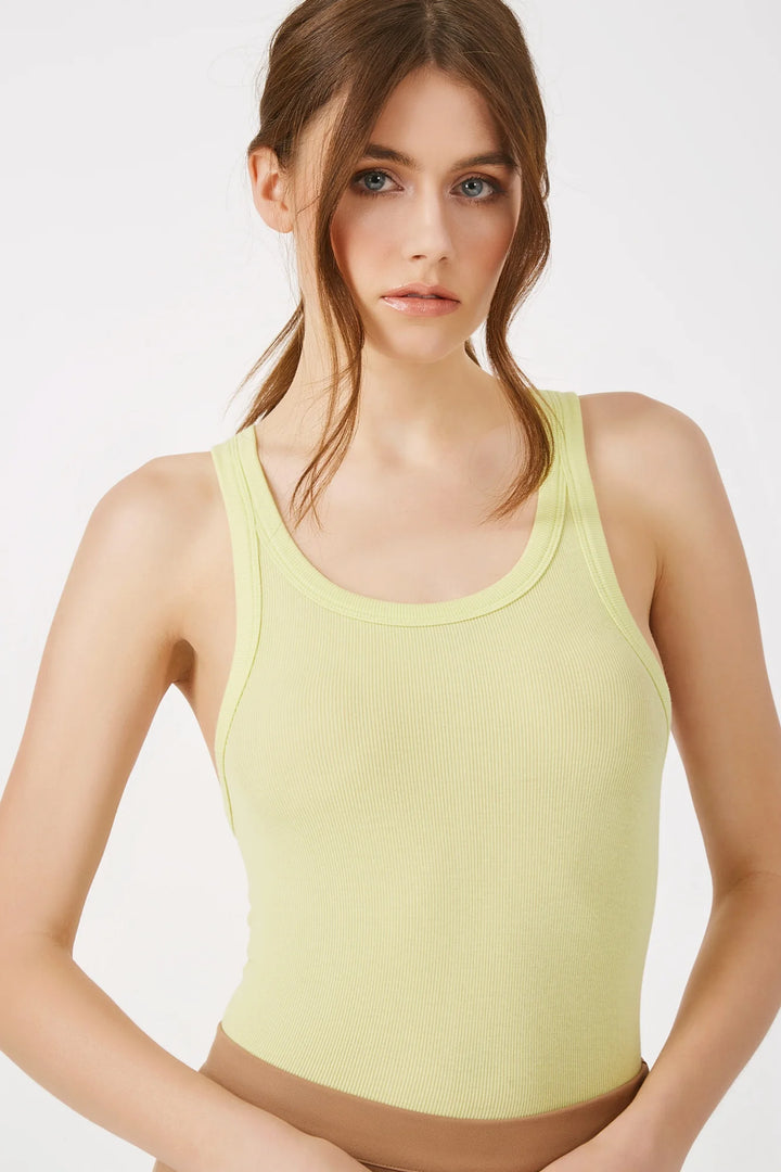 The Cameron Tank Top in chartreuse by Greyven.