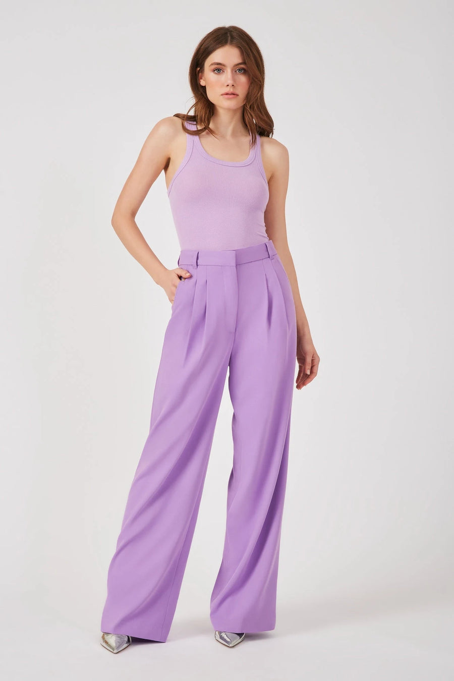 The Cameron Tank Top in radiant orchid by Greyven.