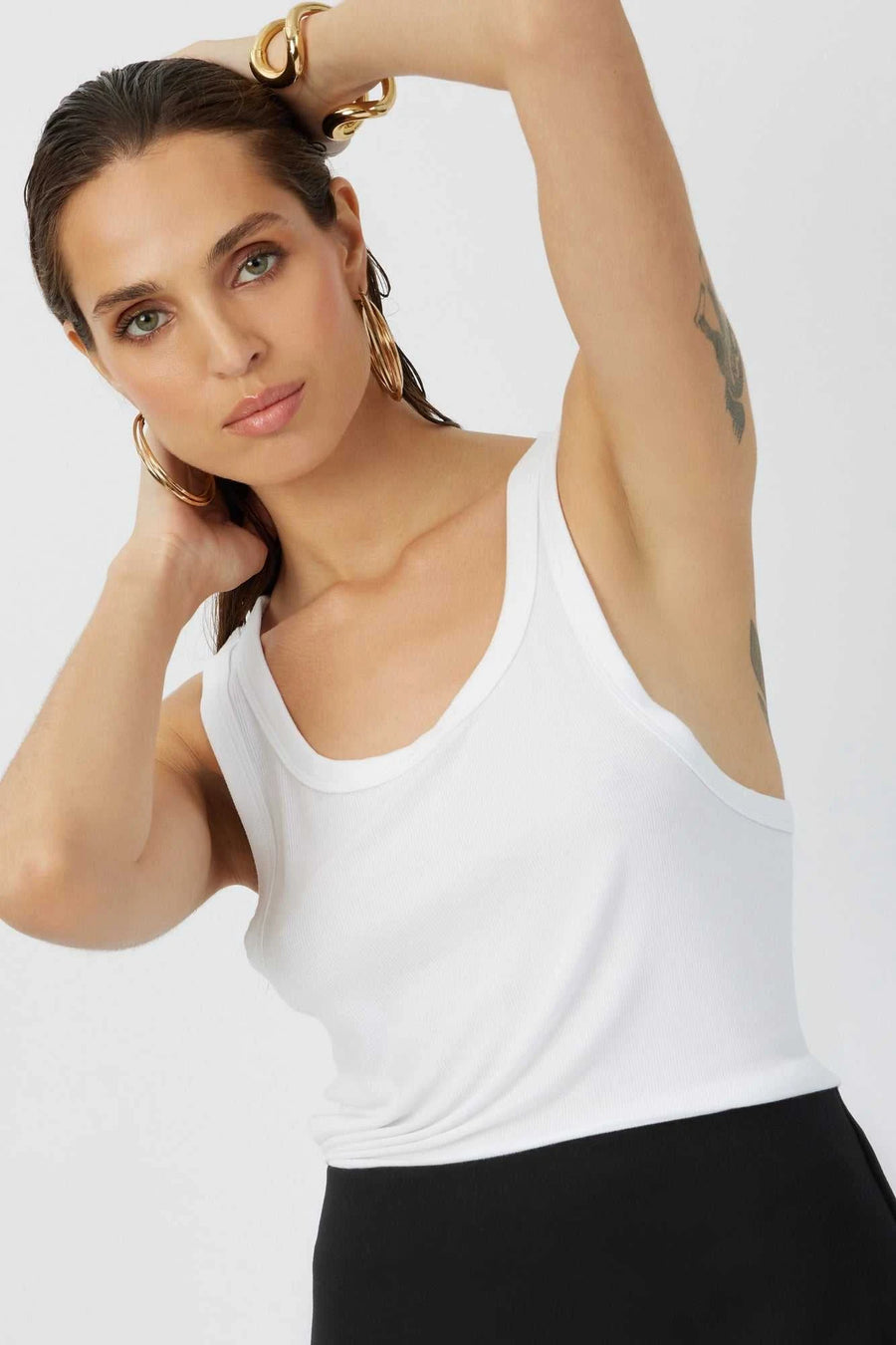 The Cameron Tank Top in white by Greyven.