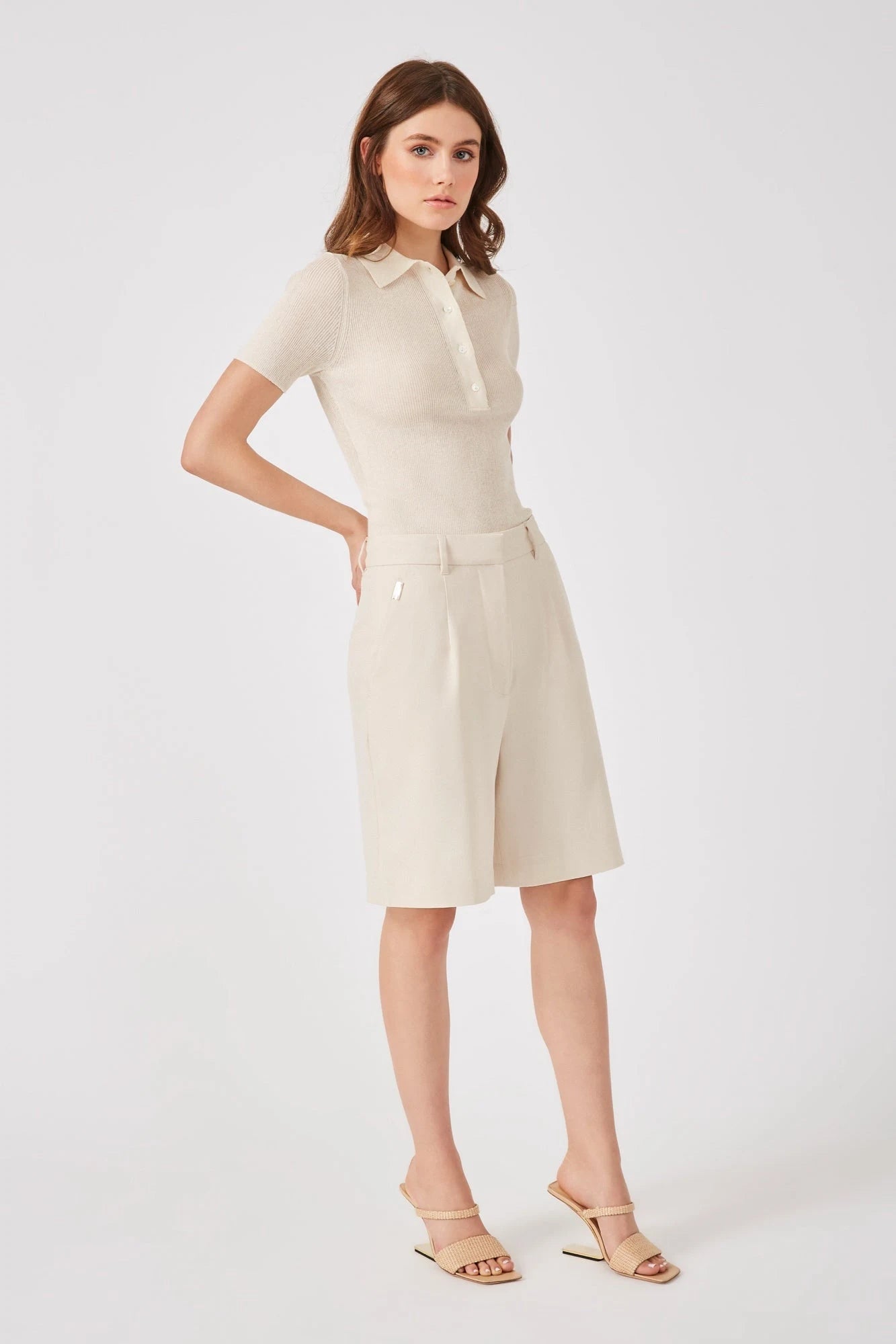 The Emma luxe polo in natural by Greyven