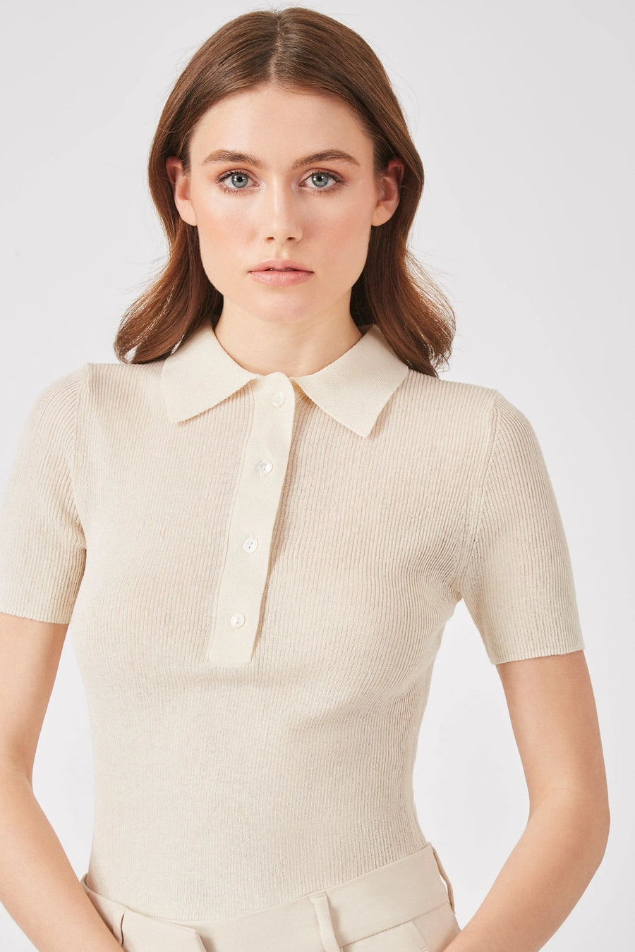 The Emma luxe polo in natural by Greyven