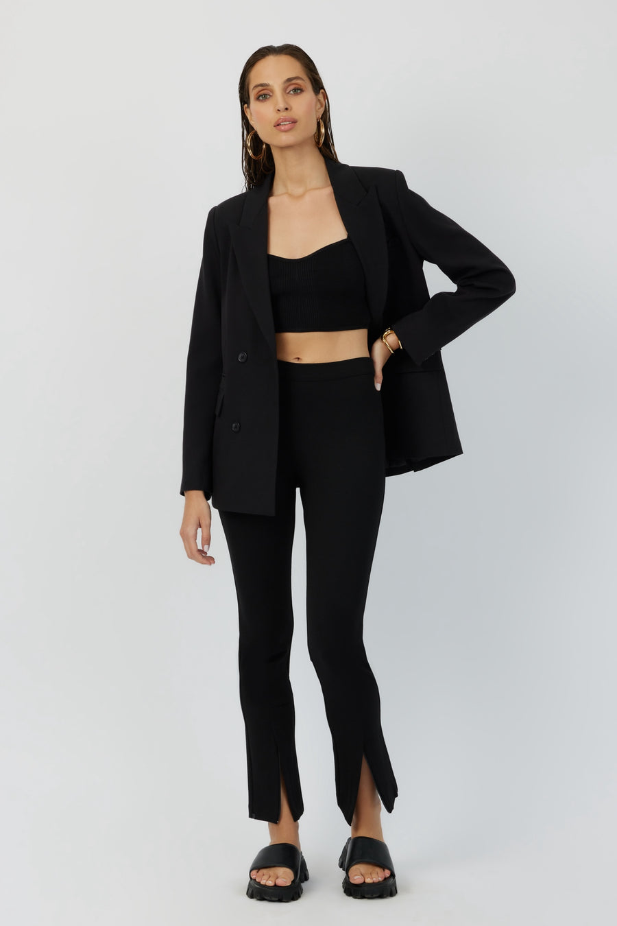 THE MULBERRY DOUBLE BREASTED BLAZER - BLACK
