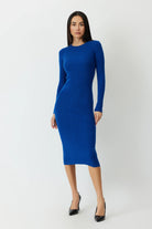 The Galloway long sleeve ribbed top in lapis by Greyven