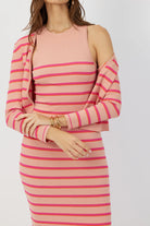 The Gemma ribbed knit cardigan in bayadere stripe by Greyven