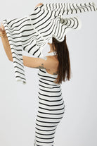 The Gemma ribbed knit cardigan in breton stripe by Greyven