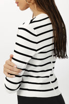 The Gemma ribbed knit cardigan in breton stripe by Greyven