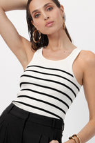 The Gillian knit tank in breton stripe by Greyven