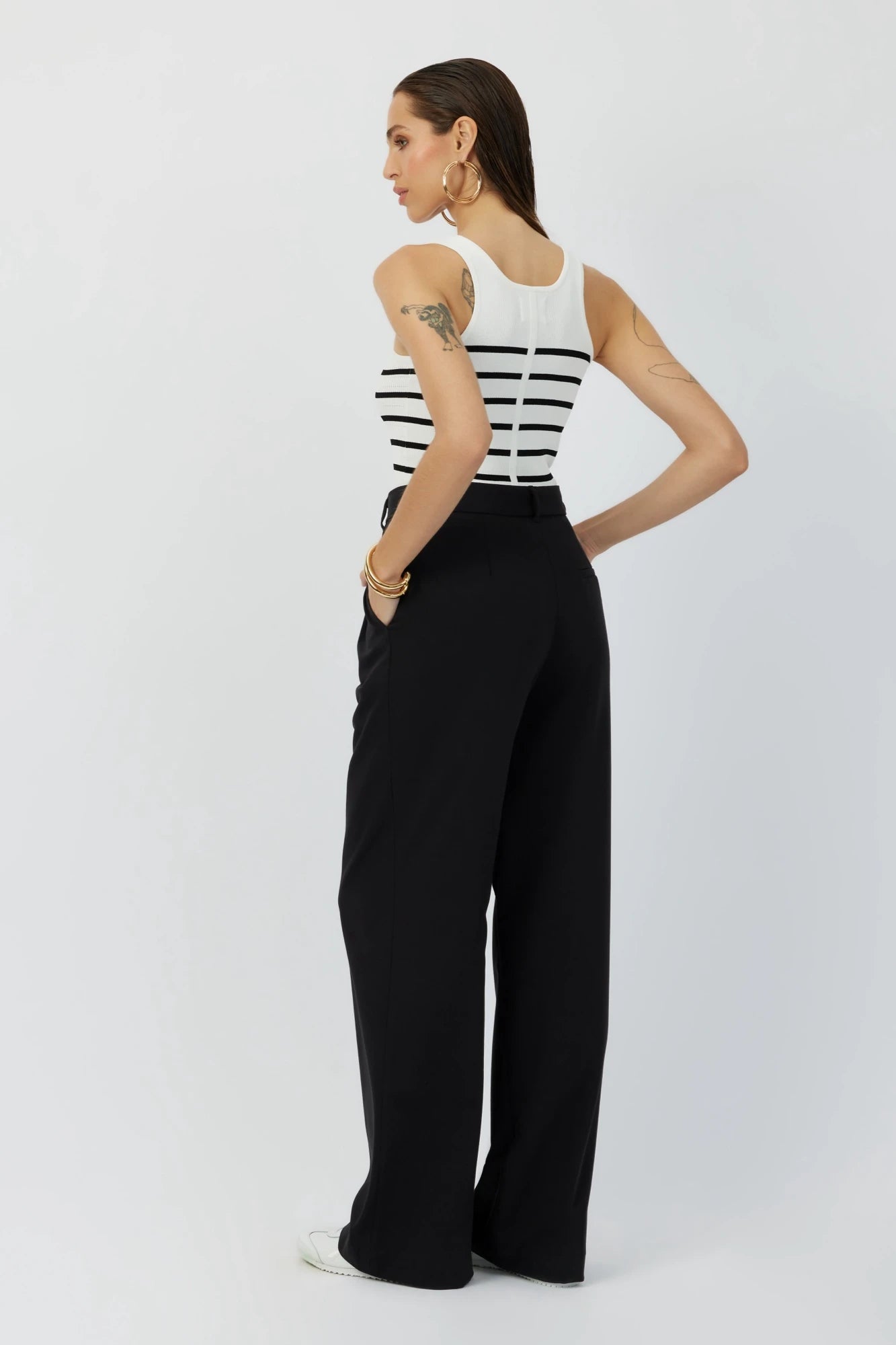 The Gillian knit tank in breton stripe by Greyven