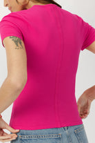 The Greta retro tee in fuchsia by Greyven