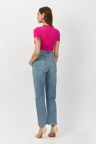 The Greta retro tee in fuchsia by Greyven