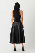 The Pembroke ethical leather maxi skirt in black by Greyven 