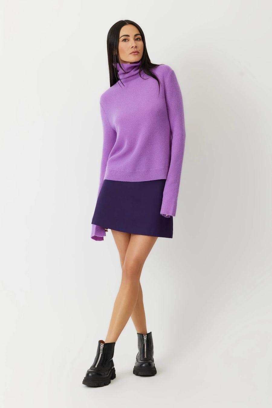 The Pria mini skirt in grape by Greyven