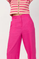 The Regatta belted wide leg pants in fuchsia by Greyven