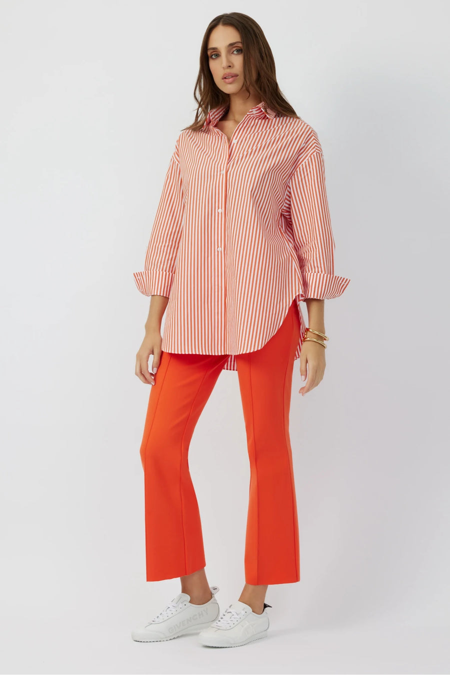 The Reya button down shirt in bengal orange by Greyven