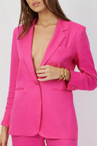 The Riley summer linen blazer in fuchsia by Greyven